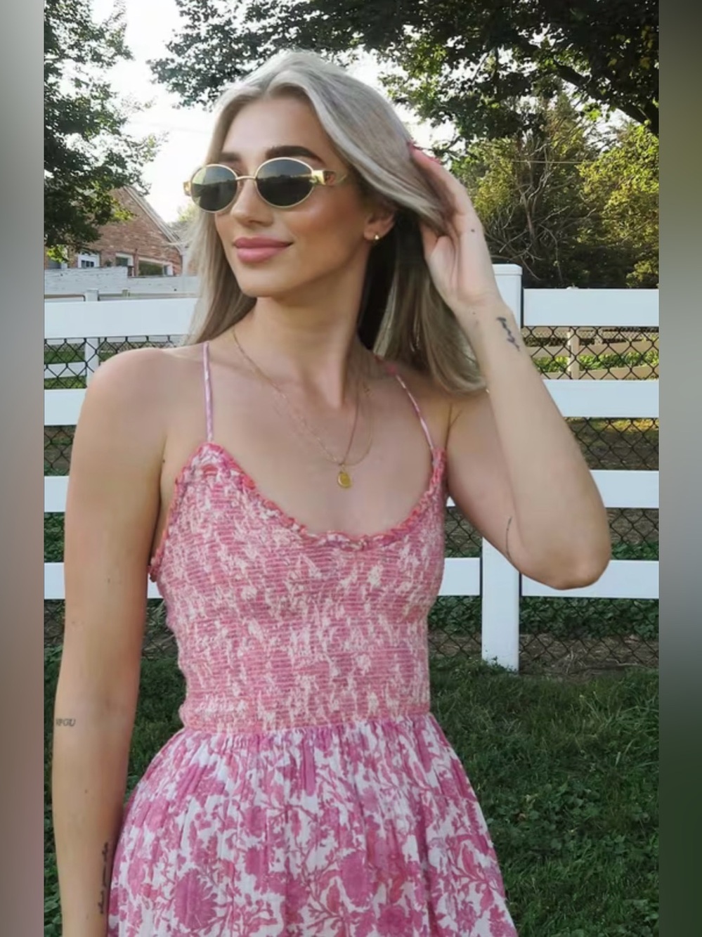 Free People Pink Floral Smocked Maxi Dress - Picture 6 of 13